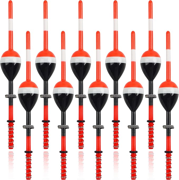 SILANON Wood Slip Bobbers Fishing Floats and Bobbers Spring Oval Stick Slip Floats for Crappie Catfish Trout Panfish Walleyes Fishing 5/10pcs