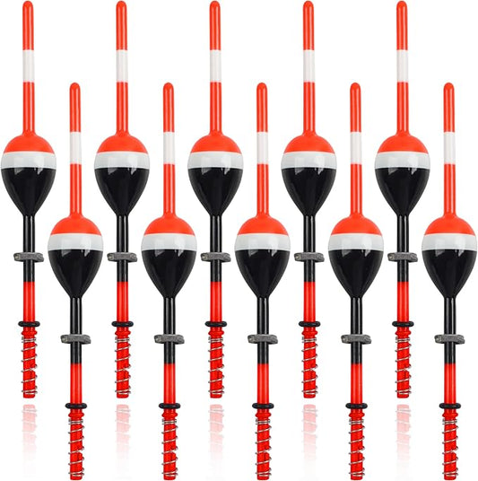 SILANON Wood Slip Bobbers Fishing Floats and Bobbers Spring Oval Stick Slip Floats for Crappie Catfish Trout Panfish Walleyes Fishing 5/10pcs