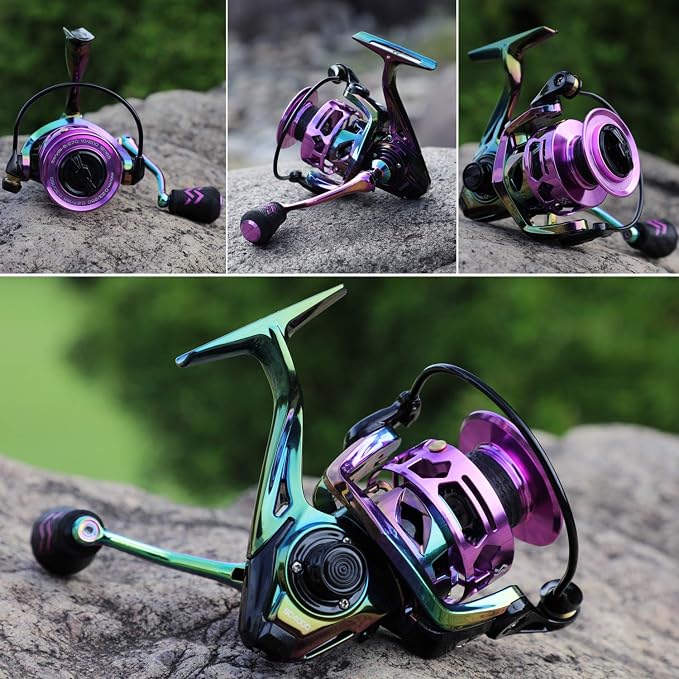 Sougayilang Fishing Reel, Colorful Ultralight Spinning Reels with Graphite Frame 6.0:1 High Speed, Over 39 lbs Carbon Drag for Saltwater or Freshwater Fishing