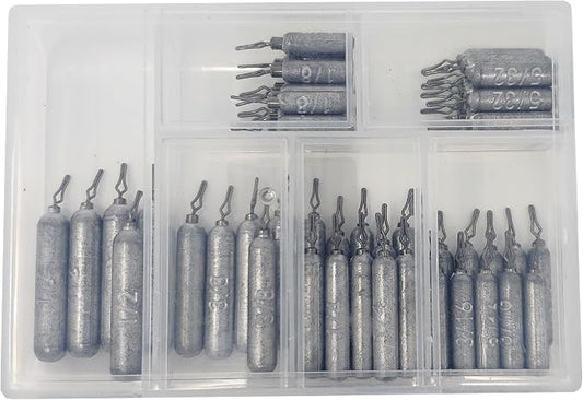 Reaction Tackle Lead Drop Shot Weights for Bass Fishing - Freshwater & Saltwater - Skinny Pencil Shaped Sinkers for Drop Shot Rig