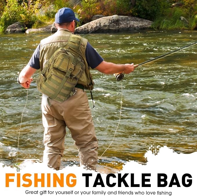 Eccliy 6 Pcs Fishing Tackle Bag Backpack with Rod Holders, Tackle Box, Fishing Pliers Kit and Fish Lip Gripper, Fish Gear and Equipment Fisherman Gift for Men Women