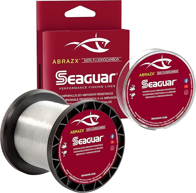 Seaguar AbrazX Freshwater Abrasion Resistant Fluorocarbon Fishing Line for Docks, Rocks, Weeds, & Logs - Multiple Sizes