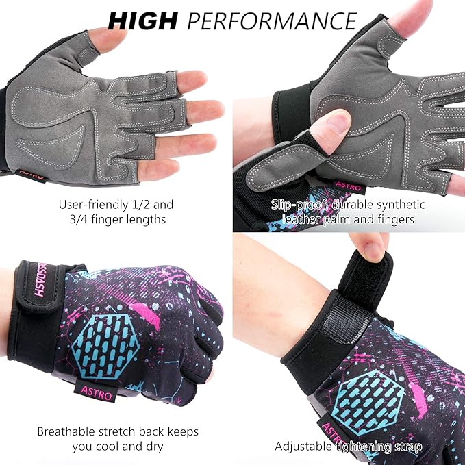 BASSDASH Astro Fishing Gloves Men’s Women’s Fingerless Gloves for Game Fishing Kayaking Paddling Sailing MTB