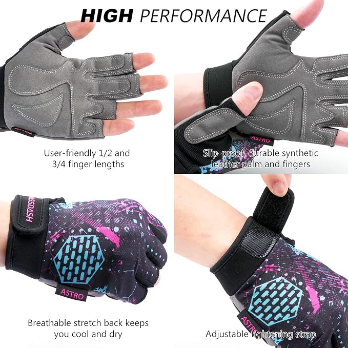 BASSDASH Astro Fishing Gloves Men’s Women’s Fingerless Gloves for Game Fishing Kayaking Paddling Sailing MTB
