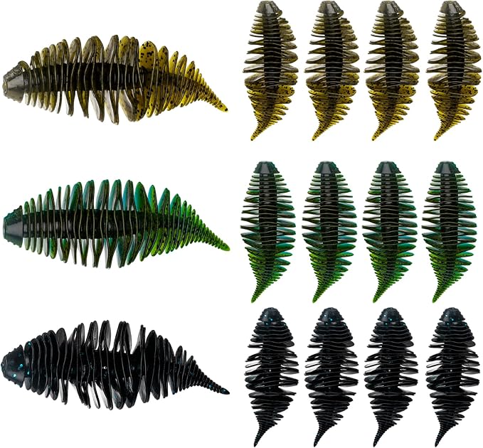 THKFISH Soft Swimbait 5/6 PCS or 15/18 PCS Soft Plastic Fishing Lures Bass Lures Swim Baits Lures for Bass Fishing Worms for Bass