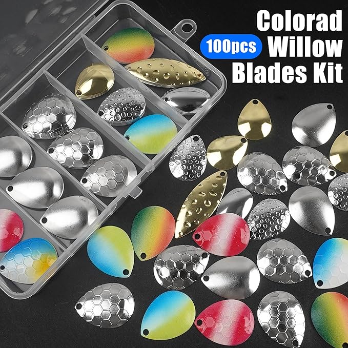 Walleye Rig Making Kit DIY Fishing Lure Spinner Making Kit Supplies Parts Crawler Harness Live Bait Rigs Colorado Blades Pompano Floats Clevis Beads Tackle Fishing