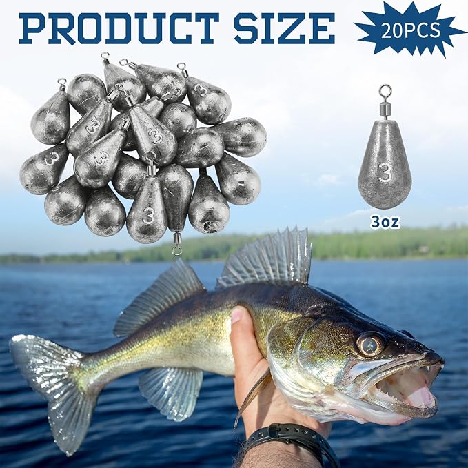 Landhoow Bell Sinkers Weights Casting Swivel Bell Sinkers Fishing Weights Rig for Ocean Saltwater Freshwater Surf Bass Fishing Casting Gear Tackle