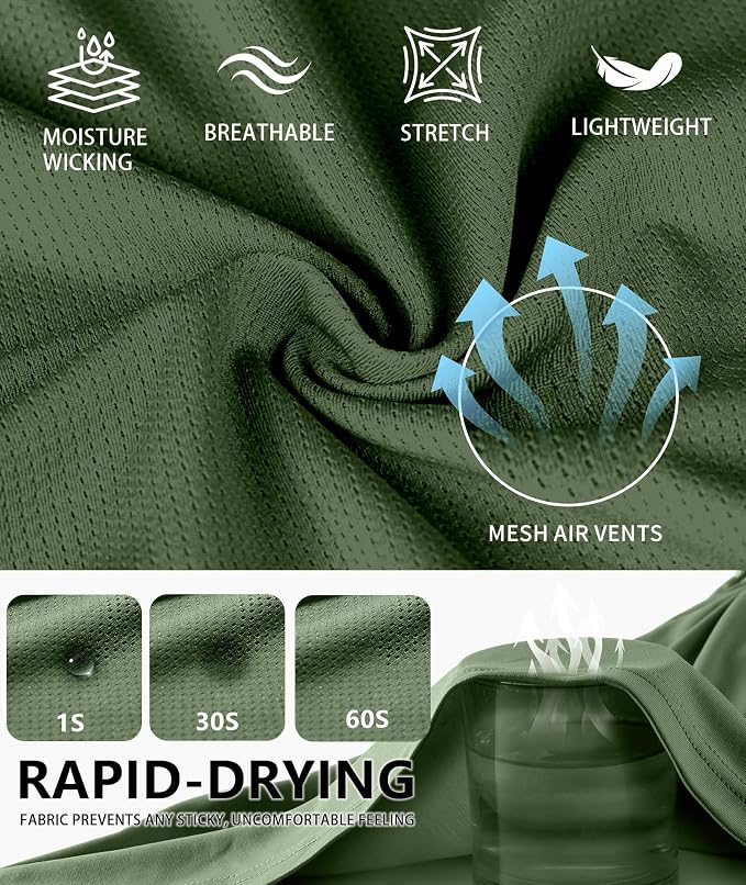 ZITY 3 Pack Men's Sun Protection Hoodie Shirt Fishing Shirts for Men UPF 50+ Long Sleeve Shirt Lightweight Rash Guard
