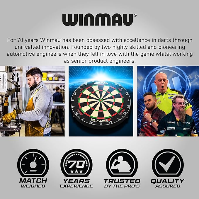 Winmau Darts Oche Line - High Visibility Throw Line Marker with Toe Markers for Consistent Stance - Self-Adhesive, Sticks to Hard Floors (Wood/Tile/Laminate) - Regulation Distance