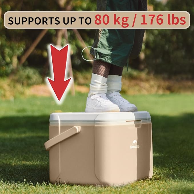 Naturehike 5.3/15/19 QT Hard Cooler, Insulated Ice Chest Box, Portable Ice Retention Cooler for Beach Camping Picnic Fishing Barbecue