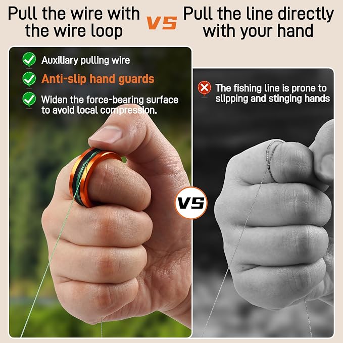 2pcs Fishing Line Puller Ring, Knot Tightening Fishing Metal Puller Ring Accessories Tool for Tying