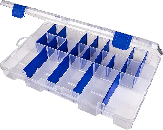 Flambeau Outdoors 5003 Fishing - Includes 15 Dividers, 25 Compartments, Clear Fishing Lure Organizer, Tuff Tainer with Zerust Anti-Rust Dividers - 14.25" x 9.12" x 2"