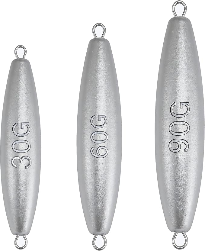 Trolling Weights Inline Fishing Weights Sinkers Double Ringed Weights for Saltwater Freshwater Fishing Get Lures Deeper 1oz to 5oz