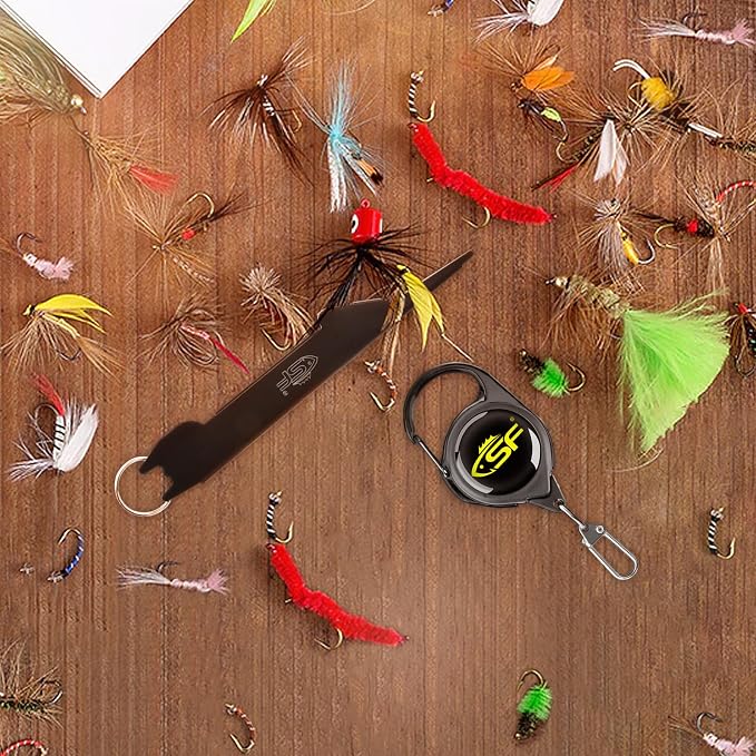 SF 3 in 1 Black Fly Fishing Nipper Fly Line Cutter Knot Tying Tool