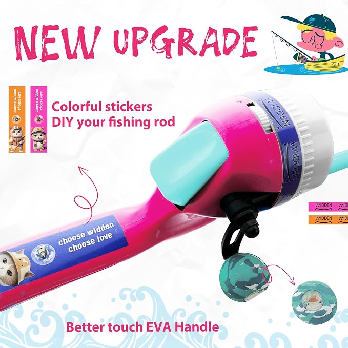 Kids Fishing Pole, Telescopic Fishing Rod, Toddler Collapsible Fishing Rod and Reel Combo with Tackle Box, Fishing Line, Bobber, and Soft Lures for Boy, Girl, Youth, Beginner, Over 4 Years Old