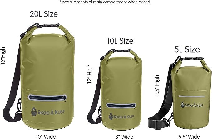 Skog Å Kust DrySak Roll Top Waterproof Bag, 5, 10 & 20 Liter