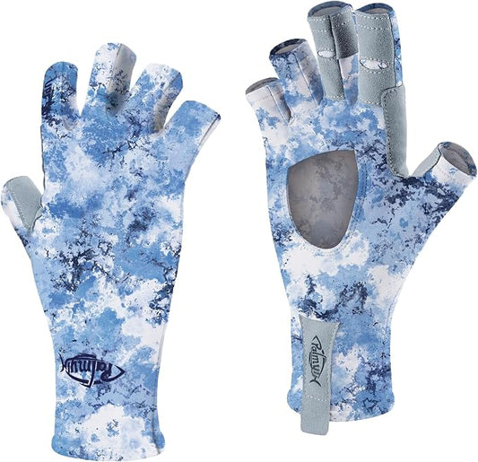 Palmyth UV Protection Fishing Fingerless Gloves UPF50+ Sun Gloves Men Women for Kayaking, Hiking, Paddling, Driving, Canoeing, Rowing