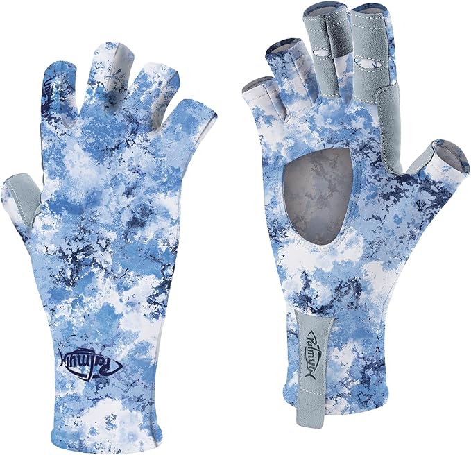 Palmyth UV Protection Fishing Fingerless Gloves UPF50+ Sun Gloves Men Women for Kayaking, Hiking, Paddling, Driving, Canoeing, Rowing