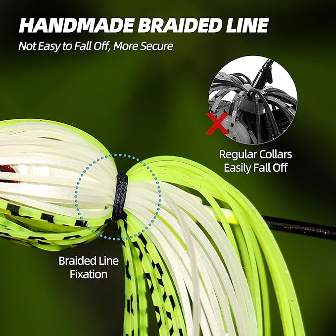 Double Prop Buzzbaits - Fishing Lures Buzzbait Spinnerbait Jigs Lure for Bass, Pike & More - Lifelike Action with Double Propeller Design, Ideal for Men Anglers, 5pcs