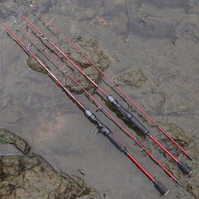 One Bass Fishing Rods,IM7 Graphite Spinning Rod & Casting Rod, 2 Pc Strong Quality Baitcasting Rod with Super Polymer Handle
