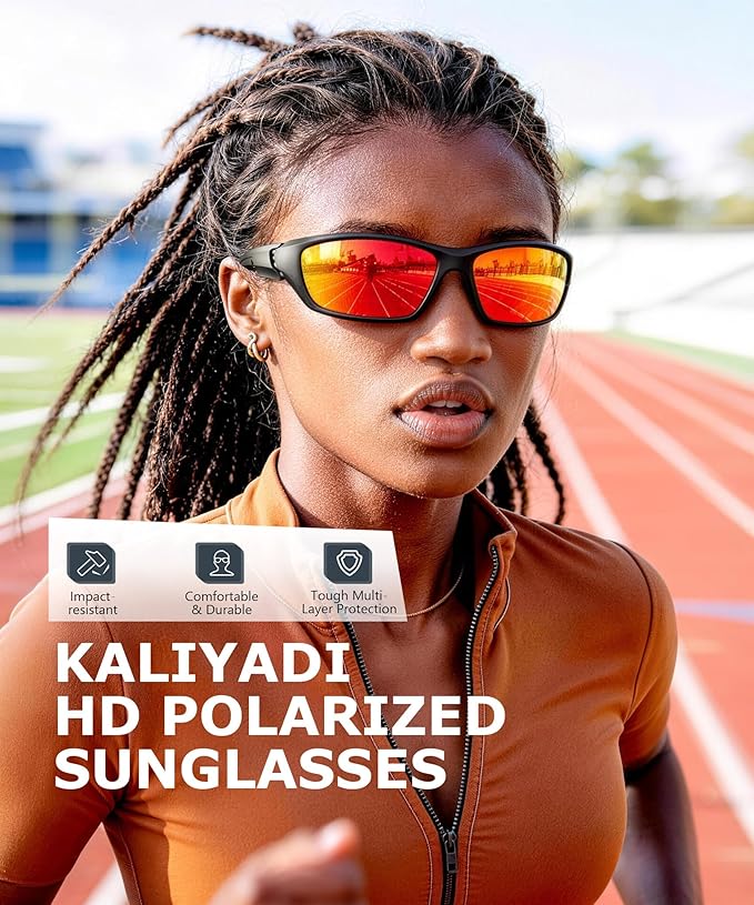 KALIYADI Polarized-Sunglasses-Men Sports Mens-Sunglasses Women: Sun Glasses with UV400 Protection for Cycling Fishing Running