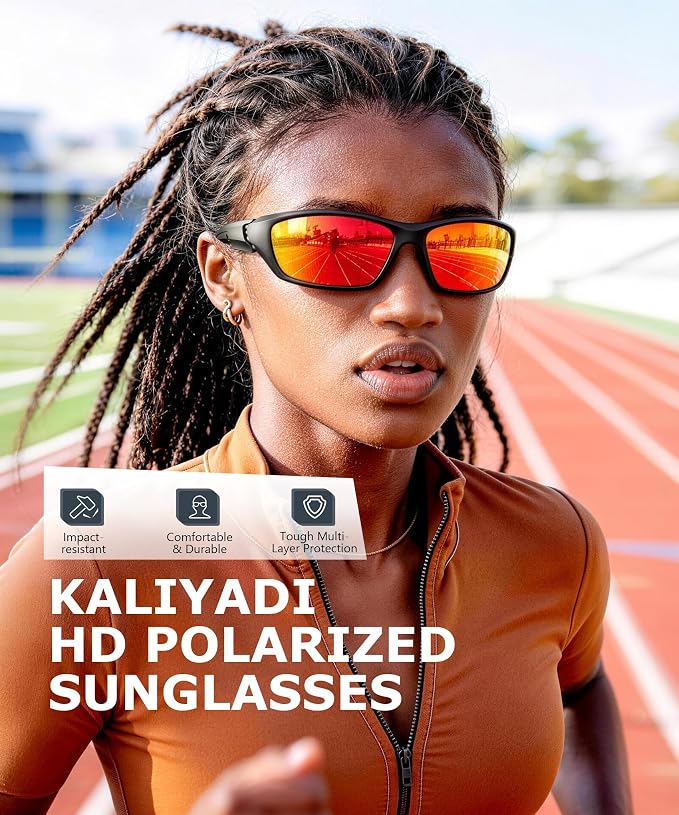 KALIYADI Polarized-Sunglasses-Men Sports Mens-Sunglasses Women: Sun Glasses with UV400 Protection for Cycling Fishing Running