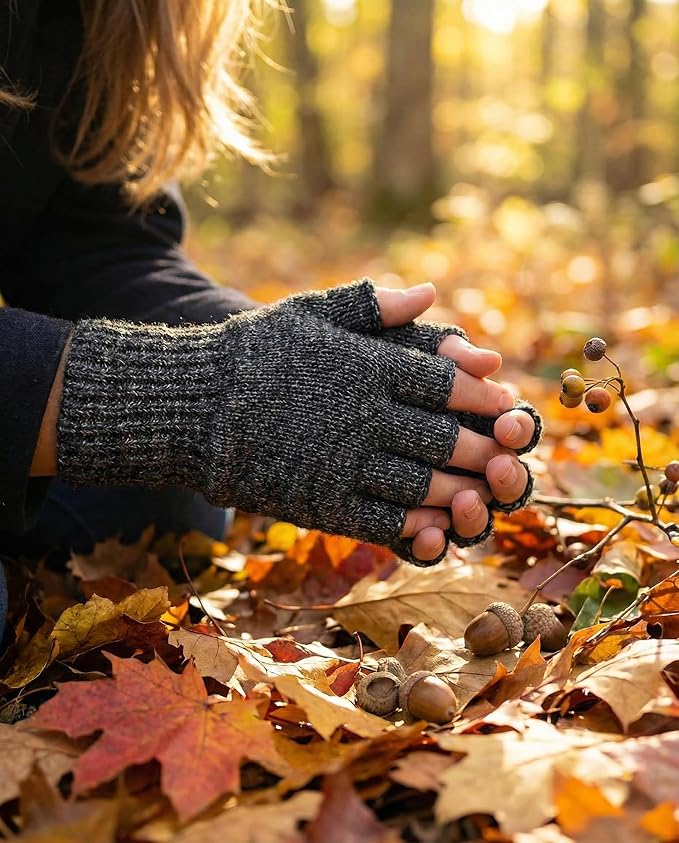 Fingerless Ragg Wool Gloves Made in the USA