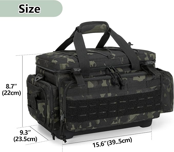 GOBUROS Waterproof Fishing Tackle Bag with Waterproof EVA Bottom (No Tackle Boxes in Package), Soft Tackle Box Storage Bag with Rod Holder, Pliers Storage for Fishing