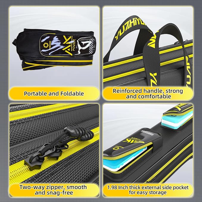 Fishing Rod Case & Bag Triple-Layer - 1680D Oxford, Wire-Reinforced Anti-Deforming, Foldable Portable, Quick-Access Compartments, Fishing Gift for Men Anglers