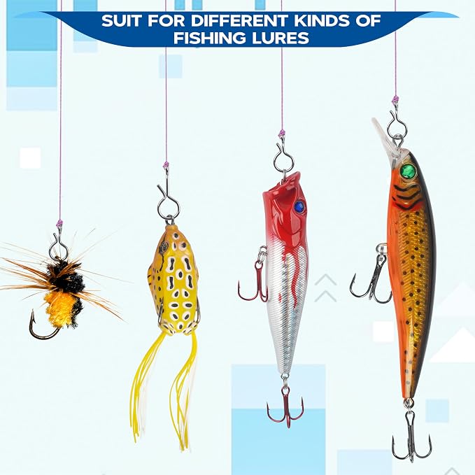 Quick Fly Fishing Snaps, 150pcs No Knot Stainless Steel Snaps Fast Change Connect Clips Lure Connector Tackle for Flies Hooks Jigs Lures