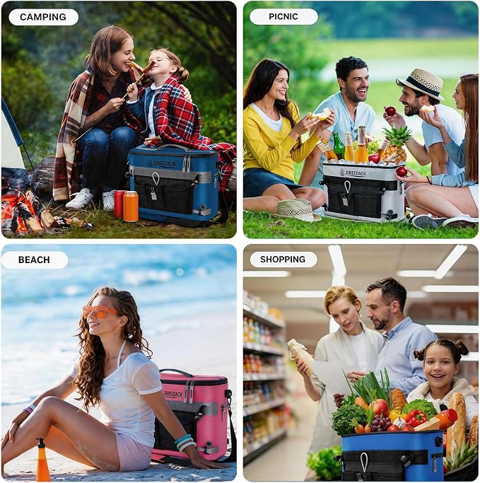 Dreizack Kayak Cooler Behind Seat, Waterproof Cooler for Kayaking,Paddle Board Cooler Compatible with Lawn-Chair Seat Kayak Accessories Cooler Bag Kayak Cooler Tow Behind for Camping Fishing