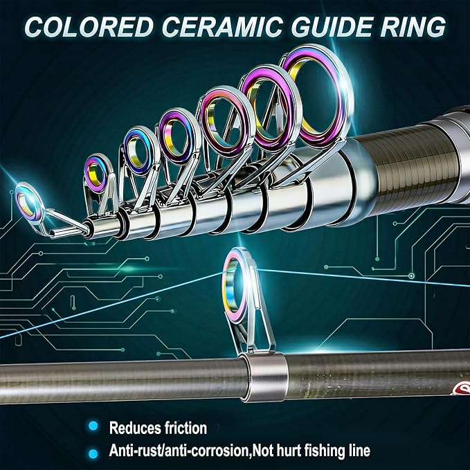 Sougayilang Telescopic Fishing Rod Reel Combos with Carbon Fiber Fishing Pole Spinning Reels and Fishing Accessories