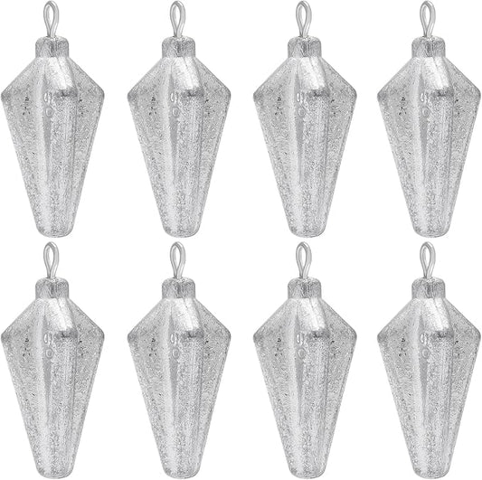 Fishing Pyramid Weights Sinkers Rhombus Quadrangle Lead Triangle Fishing Sinkers Surf Fishing Sinkers for Ocean Saltwater Fishing Casting Gear Tackle 1oz 2oz 3oz 4oz