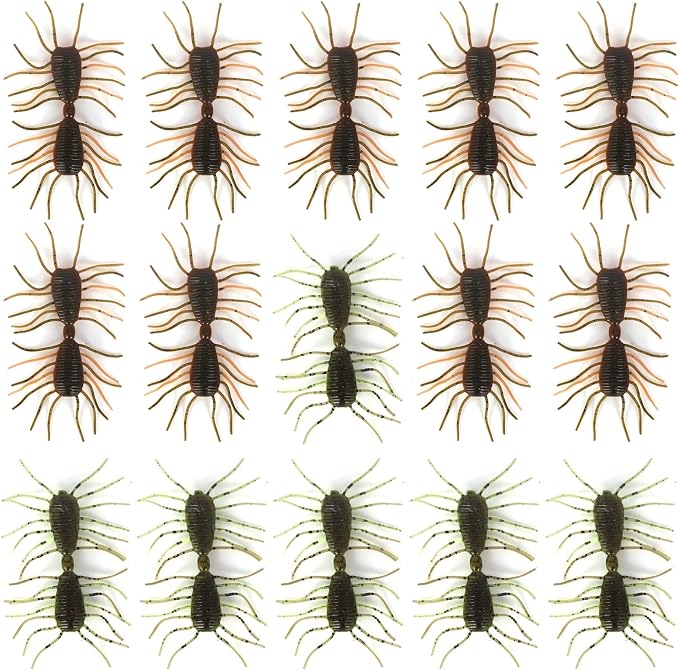 Silicone Soft Dice Fishing Lures: 10pcs Multiple Tentacles Slow Sink Bass Fishing Soft Plastic Baits for Drop Shot Finesse Wacky Rig