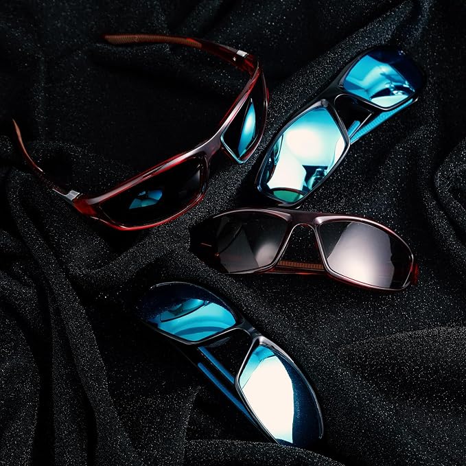TOODOO 4 Pairs Men Polarized Sunglasses with UV Protection Driving Glasses Sports for Sport Outdoor Activities