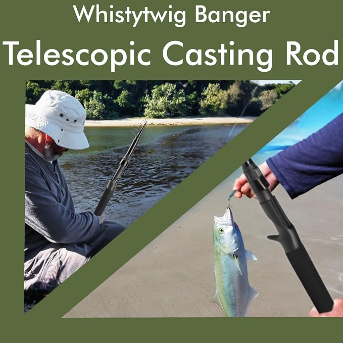 Whistytwig Carbon Fiber Telescopic Fishing Rod - Portable Collapsible Design for Travel and Adventure - Versatile Saltwater and Freshwater Fishing Pole