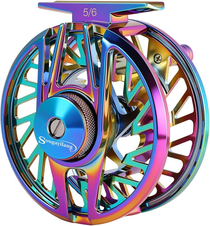 Sougayilang Fly Fishing Reel, Size 5/6,7/8 CNC-Machined Aluminum Alloy Fly Reel,Powerful Lightweight Fly Reels for Trout Fishing