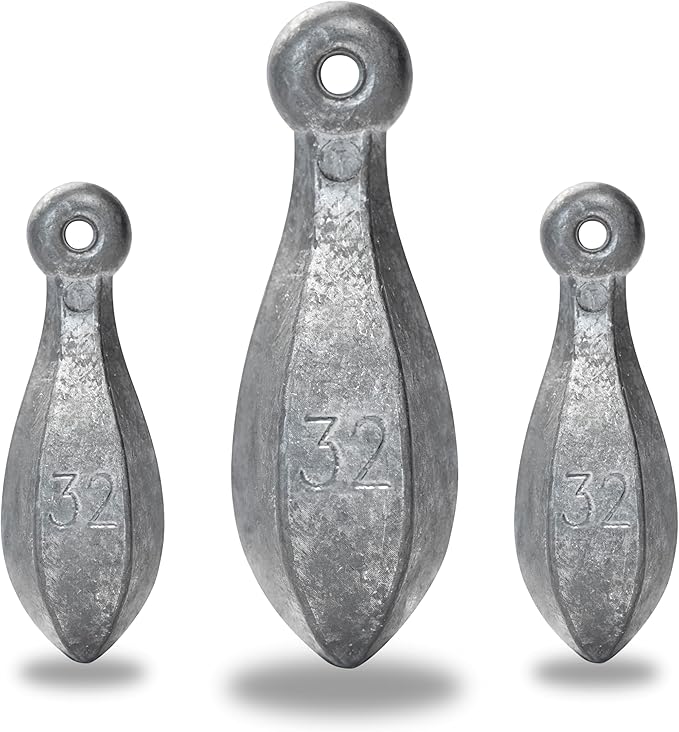 BLUEWING Bank Sinker 1LB/2LB/3LB/5LB/6LB Box Fishing Weights Saltwater Bullet Lead 1oz,2oz,3oz,5oz,8oz,10oz,12oz,16oz,32oz