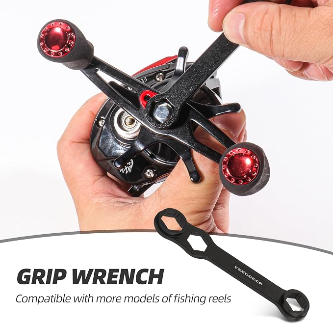 RUNCL 8-in-1 Fishing Reel Repair Kit – Bearing Puller, Magnetic Screwdriver, Wrench, Tweezers, Complete Reel Care Accessories – for Spinning & Baitcasting Reels