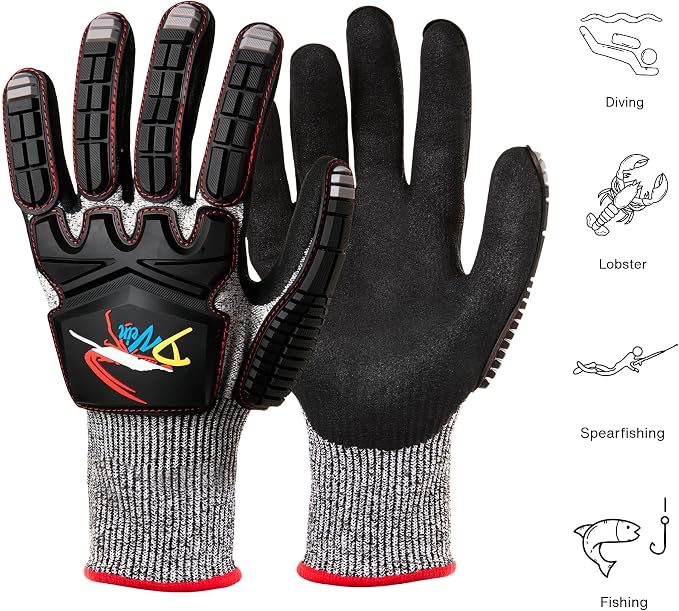 D Vein Lobster Gloves for Diving Kevlar Spearfishing Dive Glove Puncture Resistant