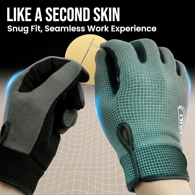 TAILI Level 2 Needlestick, Level 5 Puncture Resistant Work Gloves, Grip Enhanced Cut Resistant Gloves for Gardening, Carving, Fishing, Feather-Light Comfort, Breathable and Touchscreen Compatible, S