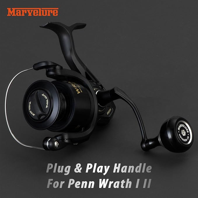 Locked-Type Power Handle (Hexagon Shaft) Compatible for Penn Wrath I II 2500-4000 Spinning Fishing Reel (Not for 5000-8000 Thread)