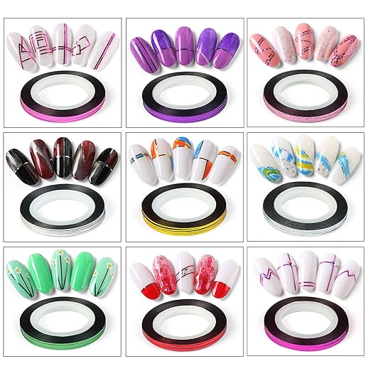 MYUBWTF 60 Colors Nail Striping Tape Line 2 Pieces Nail Tape Dispensers Free Tape Roller Dispenser Striping Tape Line Nail Art Decoration Stickers Nail Art Decoration Sticker DIY Nail Tip