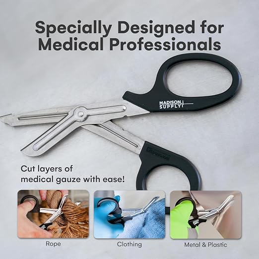 Madison Supply - Medical Scissors (BlackHandle/Stainless Blades)