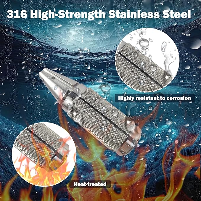 Eupheng Anti-Slip Stainless Steel Twist Fishing Tool, Mini (0.014"-0.032") & Large (up to #19 Gauge) Sizes Single Strand Haywire Twist Tool for Fishing Wire Leader Rig Making