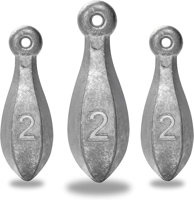BLUEWING Bank Sinker 1LB/2LB/3LB/5LB/6LB Box Fishing Weights Saltwater Bullet Lead 1oz,2oz,3oz,5oz,8oz,10oz,12oz,16oz,32oz