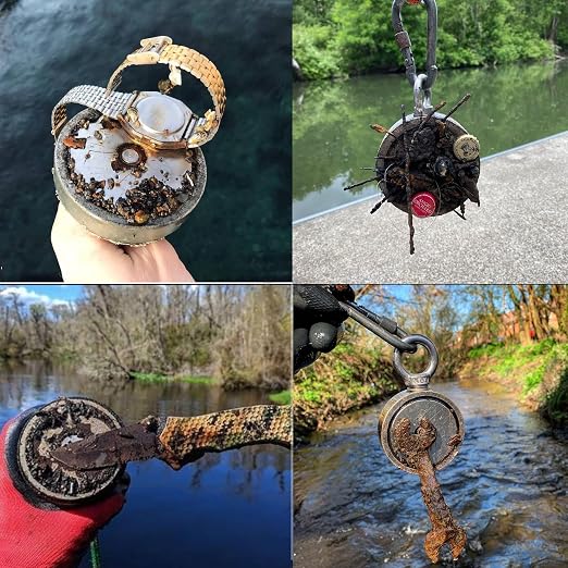 MUTUACTOR Fishing Magnet Kit Heavy Duty, Double Sided 1320lbs Rare Earth Magnets with 65Ft Salvage Rope, Super Strong 2.95”x0.98” Neodymium Magnet Fishing Kit for Retrieving Treasure in River