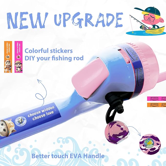 Kids Fishing Pole, Telescopic Fishing Rod, Toddler Collapsible Fishing Rod and Reel Combo with Tackle Box, Fishing Line, Bobber, and Soft Lures for Boy, Girl, Youth, Beginner, Over 4 Years Old
