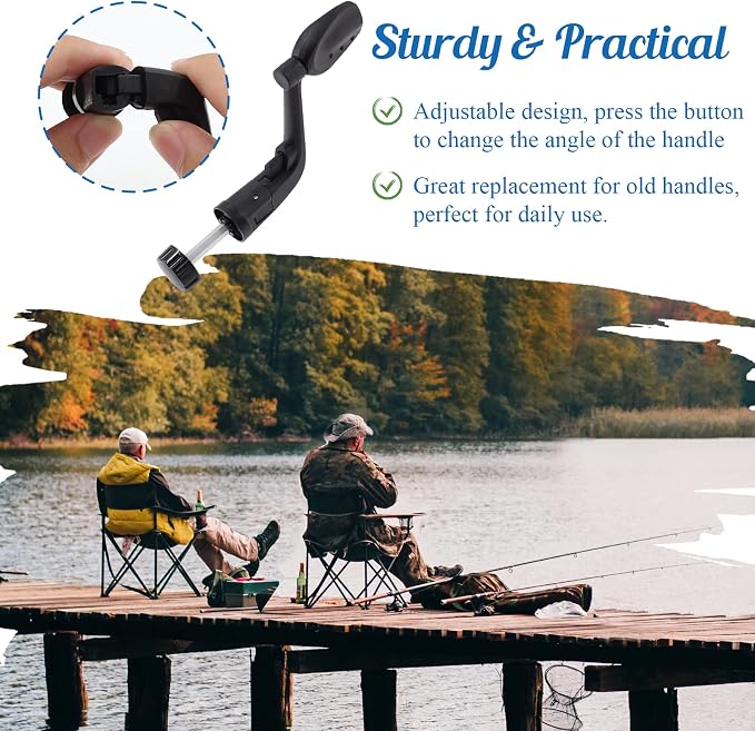 3 PCS Plastic Power Handle Fishing Reels Spinning Handle, Crank Rock Arm Rotary Knob Repair Parts for Fishing Replacement Parts