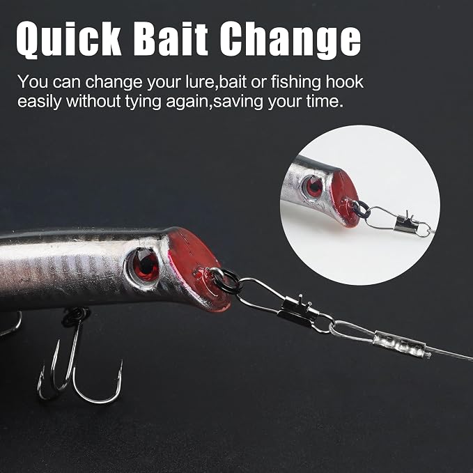 Fishing Leaders Saltwater Tackle Surf Fishing Rigs High Strength Steel Fishing Wire Leaders with Swivel Snaps Beads Gear Equipment for Lures Bait Hooks, 1Arm 2Arms & 3Arms